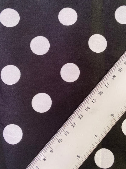 Cotton Spandex 97%/3%- Black/White - 55"Wide - Sold By The Metre