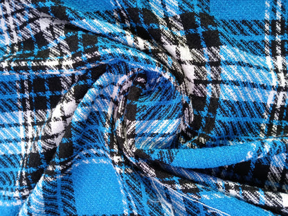 River Island - Boucle - Electric Blue/Black/White - 59" Wide - Sold By The Metre