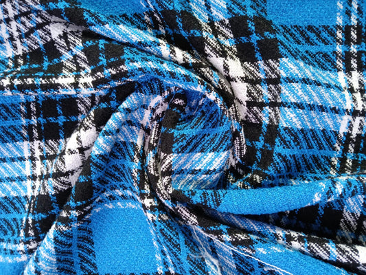 River Island - Boucle - Electric Blue/Black/White - 59" Wide - Sold By The Metre