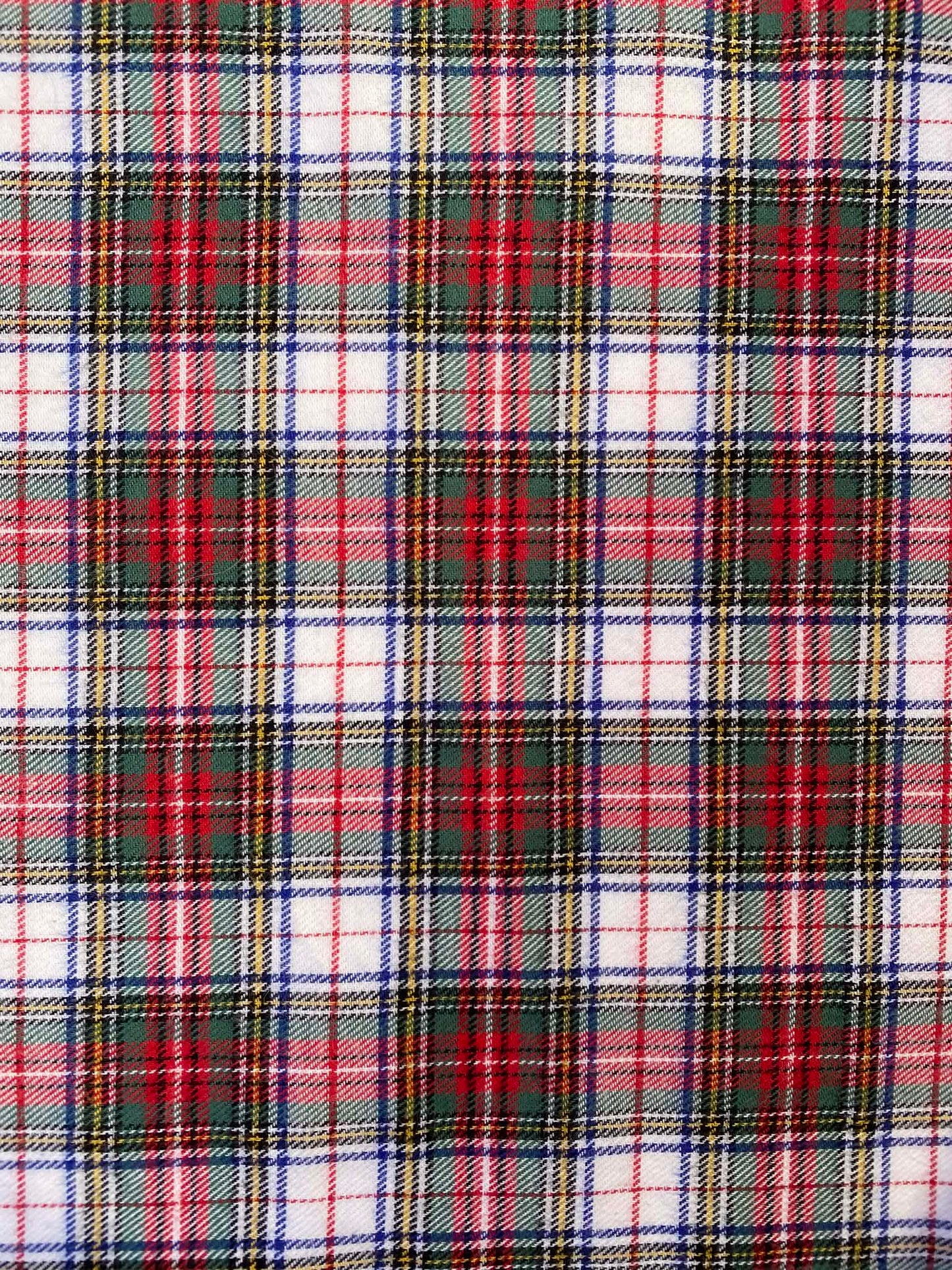 100% Cotton Tartan - Red/White/Green/Yellow/Blue - 59"Wide - Sold By The Metre