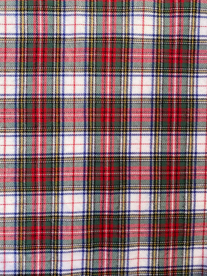 100% Cotton Tartan - Red/White/Green/Yellow/Blue - 59"Wide - Sold By The Metre