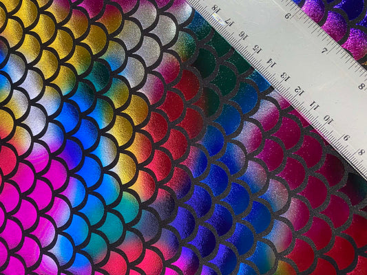 Fish Scale 92% Polyester 8% Elastane - Multicoloured - 58"Wide - Sold By The Metre