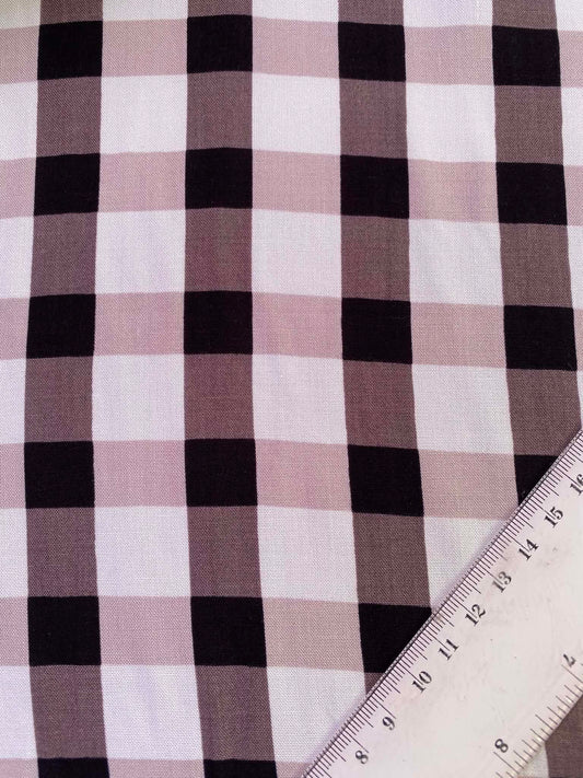 Black & White Gingham Check Cotton Fabric (Non-Stretch) – 60" Wide (£3.99/m)
