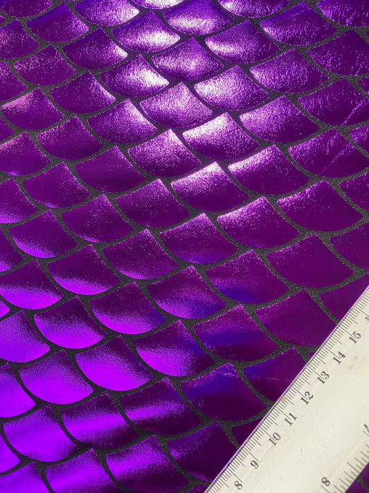 Fish Scale 92% Polyester 8% Elastane - Purple - 58"Wide - Sold By The Metre