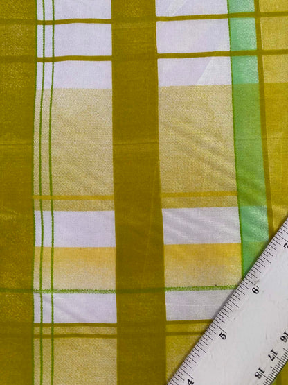 Olive & Lime Plaid Spanish Silk Fabric – 54" Wide (£3.99/m)