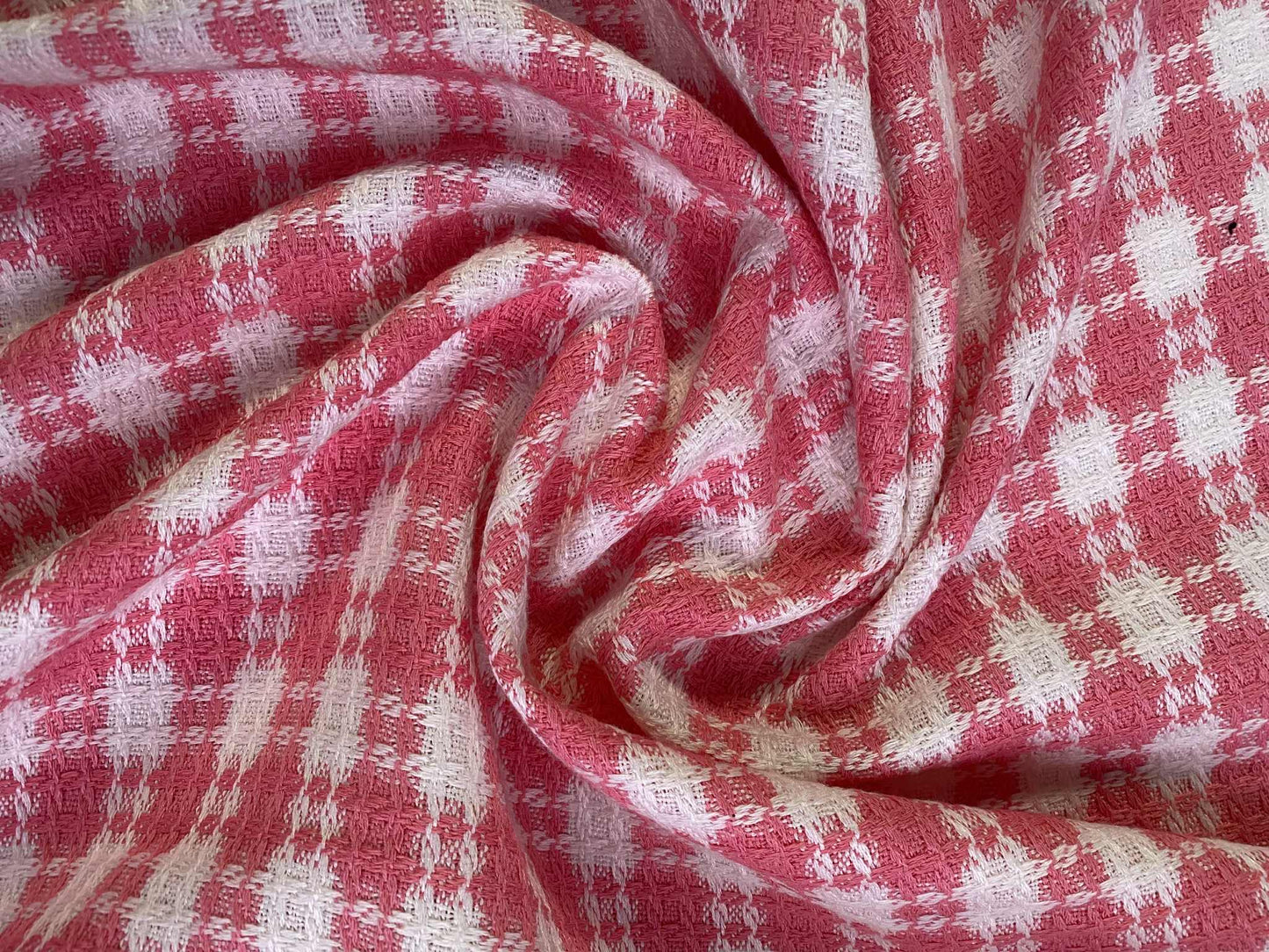 Poly Boucle - Pink/White - 60"Wide - Sold By The Metre