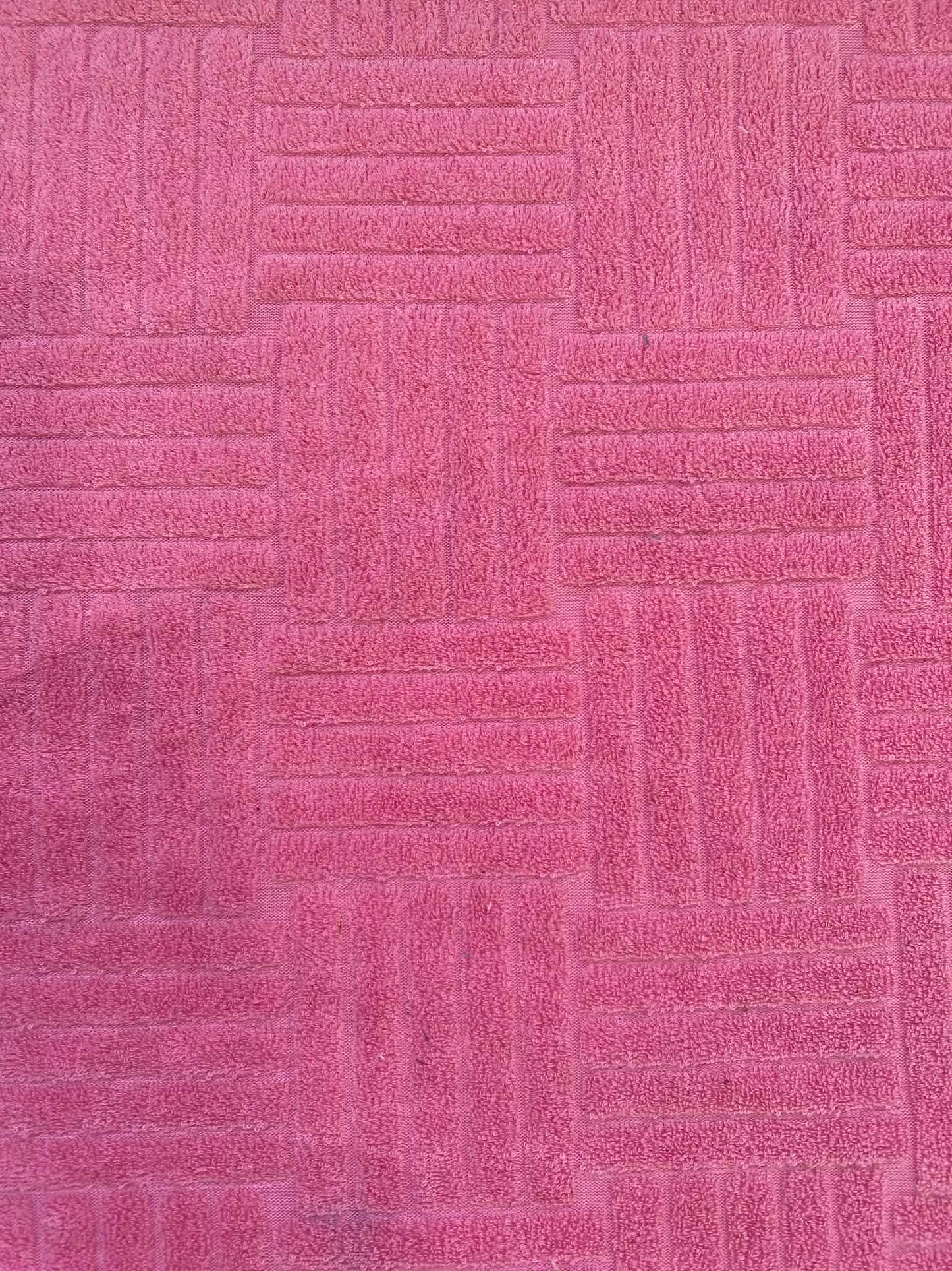 Jaquard Towelling - Pink - 66"wide - Sold By The Metre