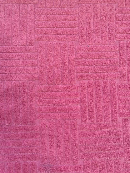 Jaquard Towelling - Pink - 66"wide - Sold By The Metre