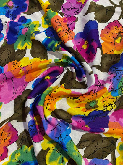 Viscose - Pink/Orange/Blue/Brown - 57"Wide - Sold By The Metre