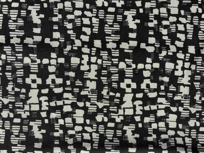 Viscose - Black/Cream - 57"Wide - Sold By The Metre