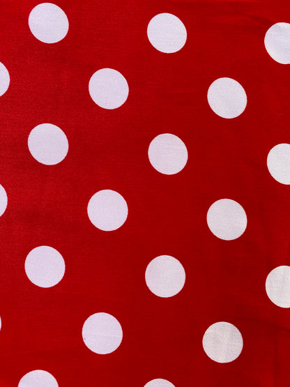 Cotton Spandex 97%/3%- Red/White - 58"Wide - Sold By The Metre