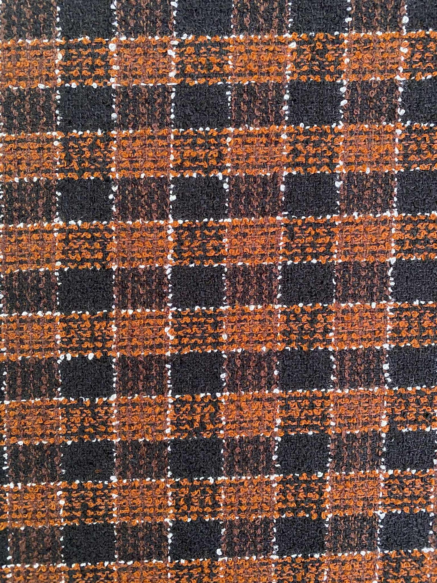 Poly Boucle - Brown/Black/White - 60"Wide - Sold By The Metre