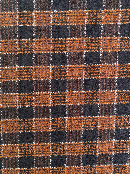 Poly Boucle - Brown/Black/White - 60"Wide - Sold By The Metre