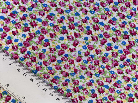 Viscose - Blue/Pink/Yellow/Green - 57"Wide - Sold By The Metre
