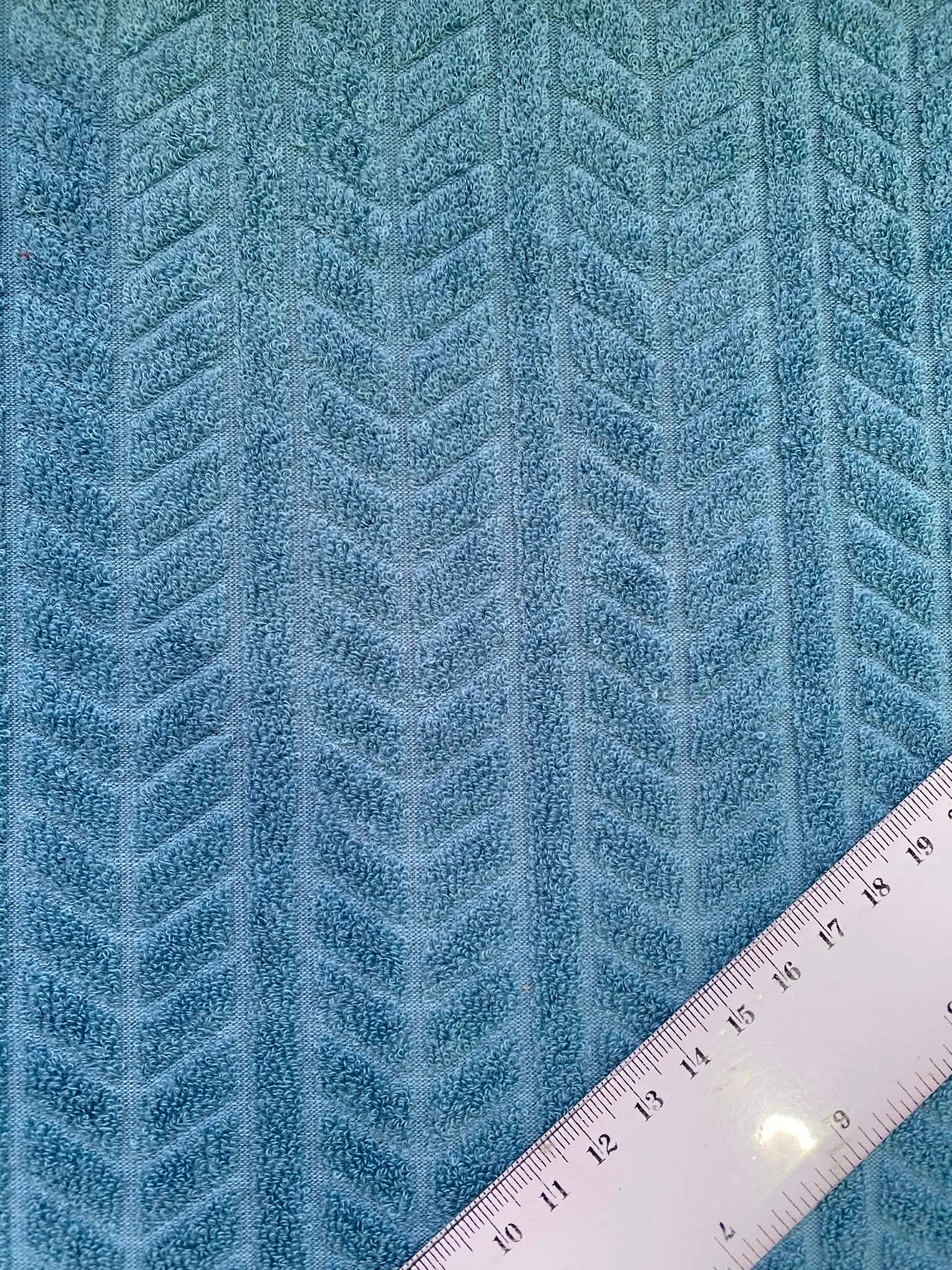 Jaquard Towelling - Teal - 66"wide - Sold By The Metre