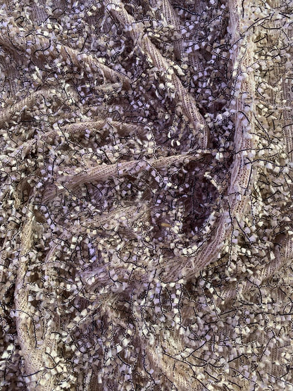 Beige, Black and White Boucle Texture Fabric - 62" Wide, £3.99 per Metre