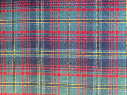 100% Cotton Tartan - Green/Pink/Yellow/Blue - 59"Wide - Sold By The Metre