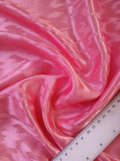 River Island - Satin Viscose Jacquard - Pink - 60" Wide - Sold By The Metre
