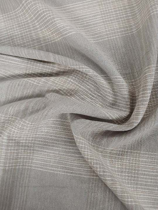 Viscose Linen - Check - Grey/Cream - 56" Wide - Sold By The Metre