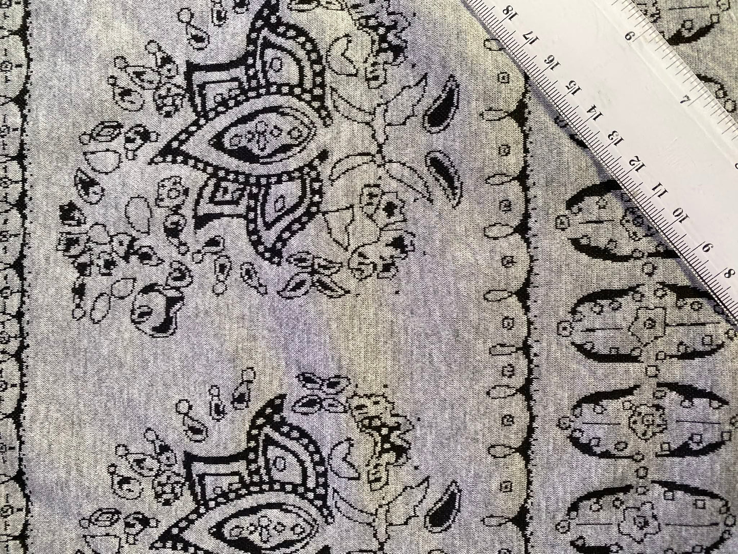 Ponte Roma Jacquard w/ Lycra - Grey/Black - 70"Wide - Sold By The Metre