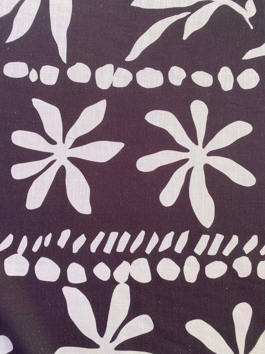 Brown & Cream Cotton Linen Blend Fabric - 59" Wide - No Stretch - Natural Texture - £3.99/m