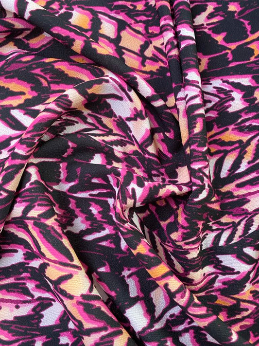 Crepe - Purple/Mustard/Cream/Black - 60" Wide - Sold By The Metre