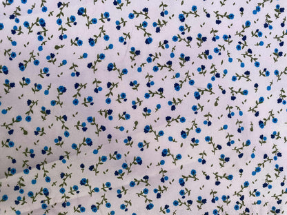 64% Cotton 30% Poly 6% Lycra - Blue/Green/White - 51"Wide - Sold By The Metre