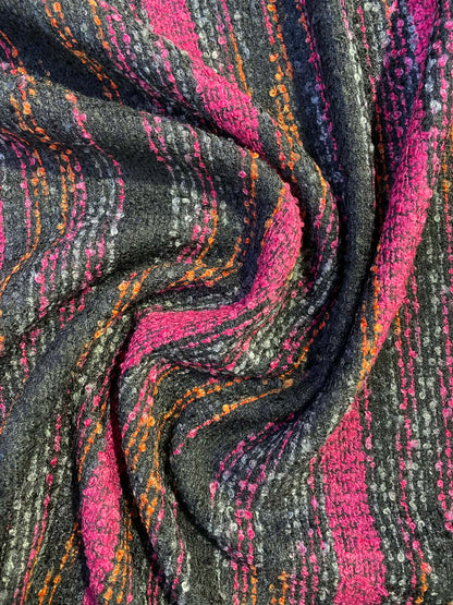 Boucle - Pink/Orange/Grey/Black - 60"Wide - Sold By The Metre