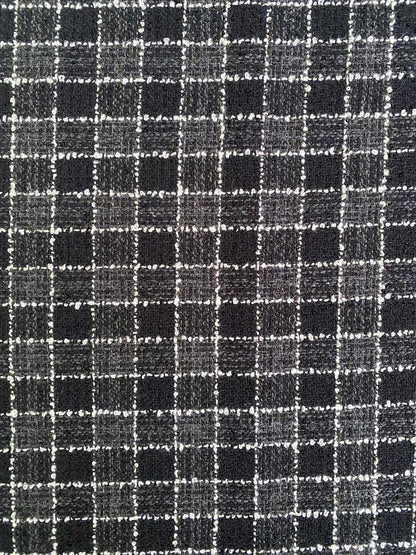 Poly Boucle - Black/Grey/White - 60"Wide - Sold By The Metre
