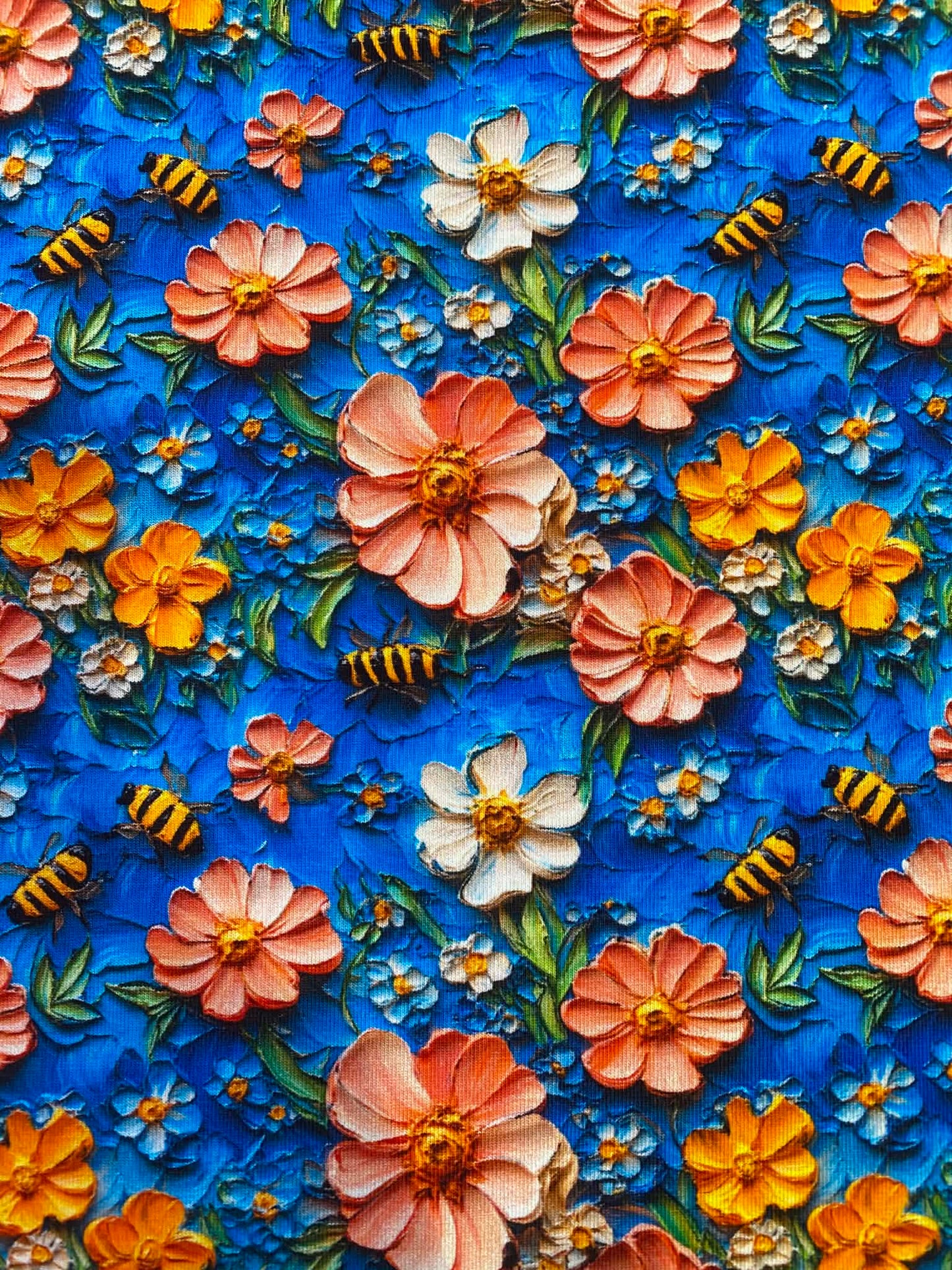 Little Johnny Busy Bees Cotton Jersey - 58" Wide - 95% Cotton 5% Lycra - Navy/Multi
