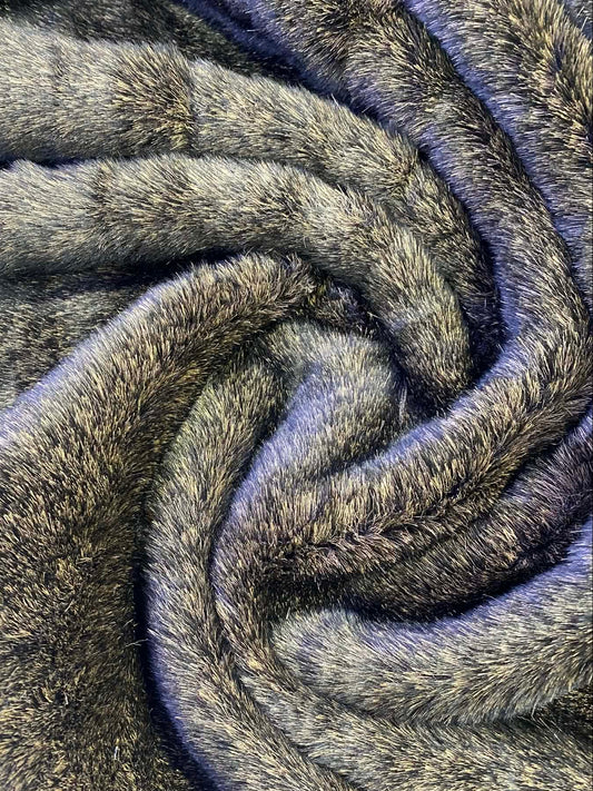 Fur - Dark Brown/Light Brown - 60"Wide - Sold By The Metre