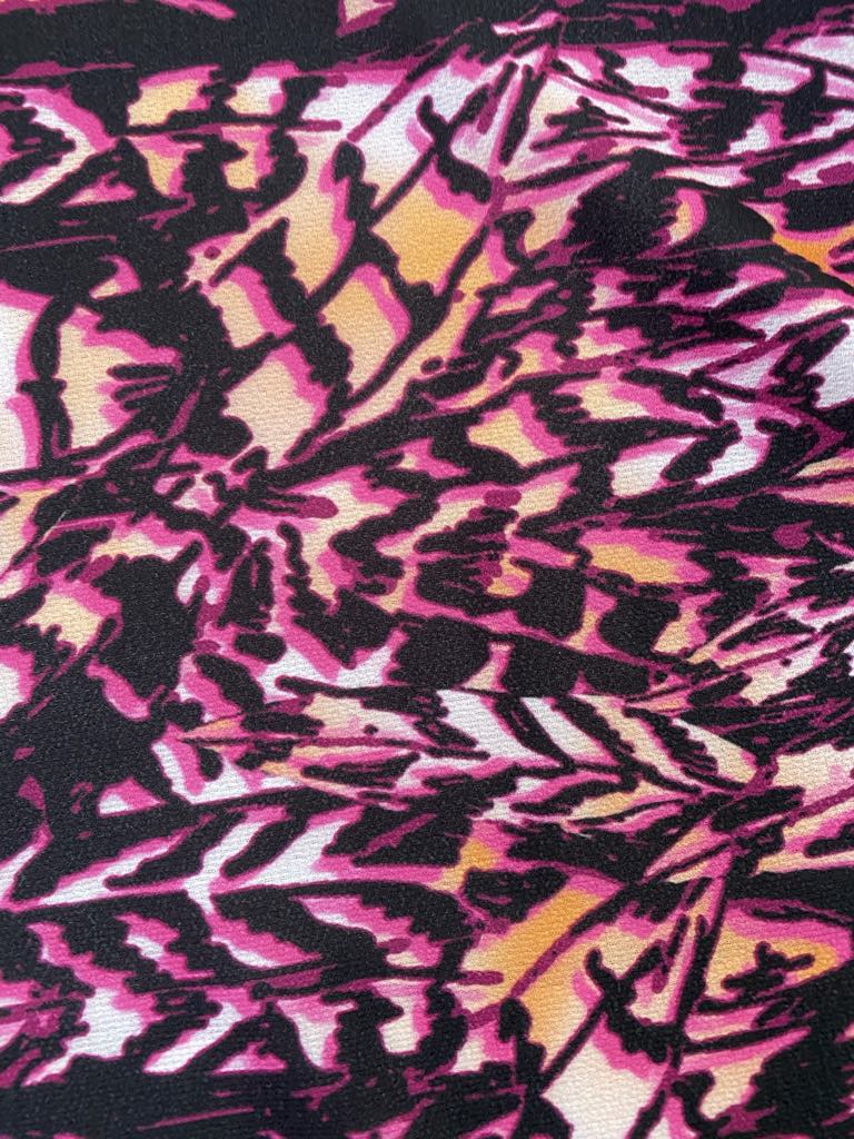 Crepe - Purple/Mustard/Cream/Black - 60" Wide - Sold By The Metre