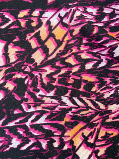Crepe - Purple/Mustard/Cream/Black - 60" Wide - Sold By The Metre