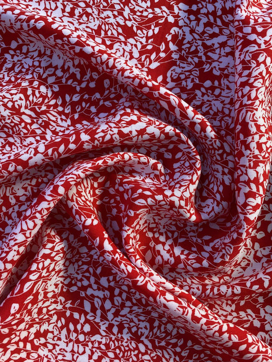 Viscose - Red/White - 57"Wide - Sold By The Metre