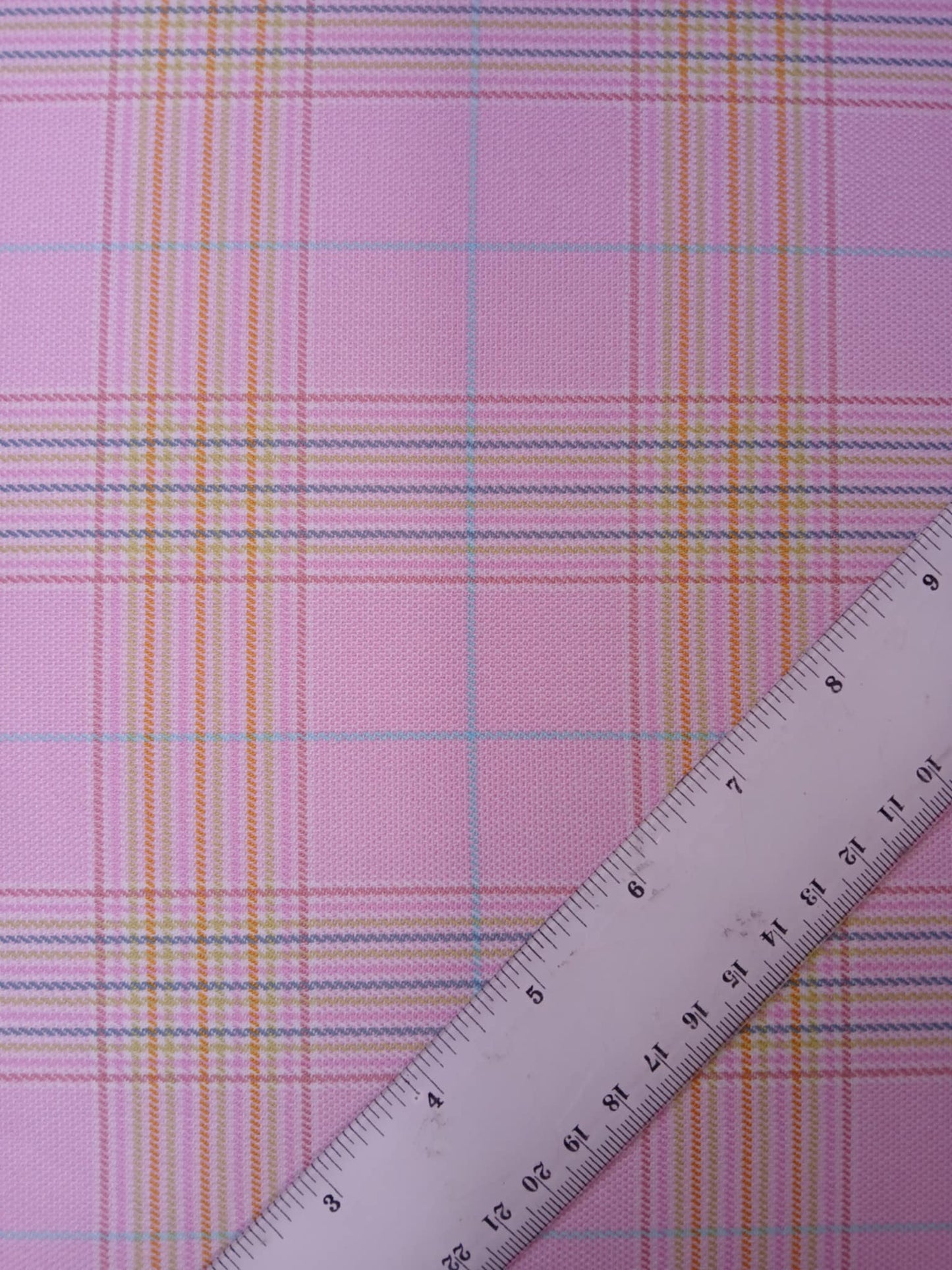 River Island - Poly Viscose Lycra - Check - Pink - 57" Wide - Sold By The Metre