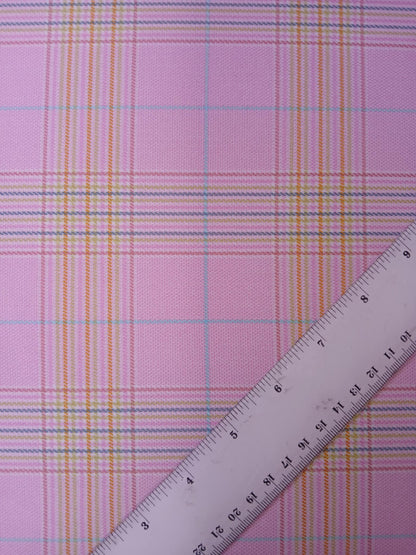 River Island - Poly Viscose Lycra - Check - Pink - 57" Wide - Sold By The Metre