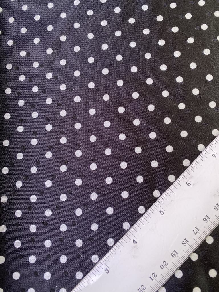 Satin Jacquard - Black/White - 59" Wide - Sold By The Metre