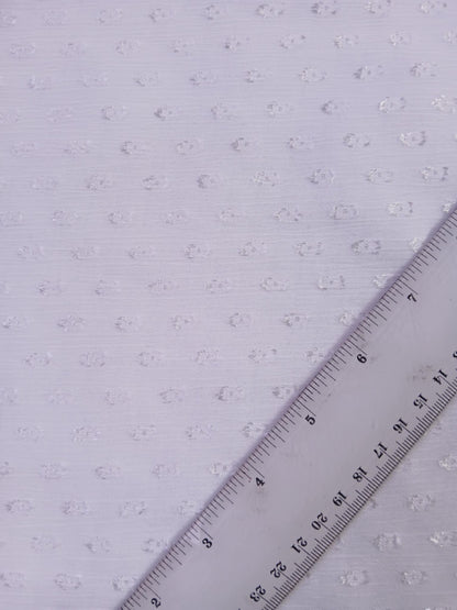 Clipped Yayoo - White - 57" Wide - Sold By The Metre