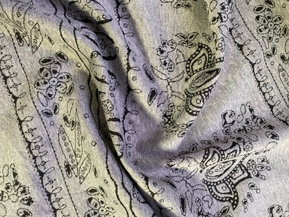 Ponte Roma Jacquard w/ Lycra - Grey/Black - 70"Wide - Sold By The Metre