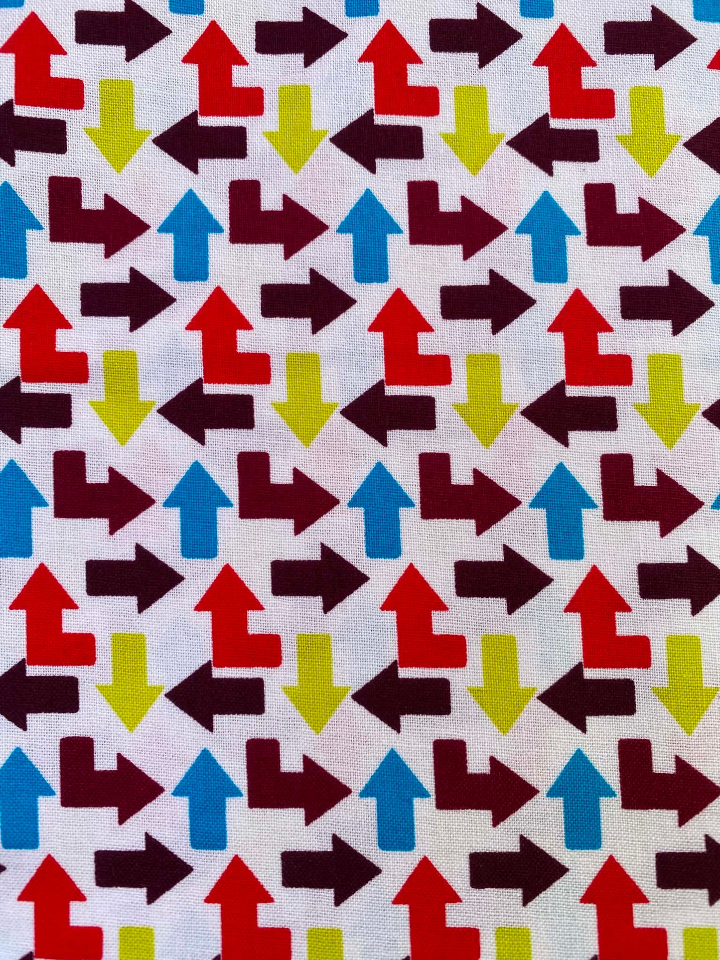 CLEARANCE - Colorful Arrow Print Cotton Fabric - 44" Wide