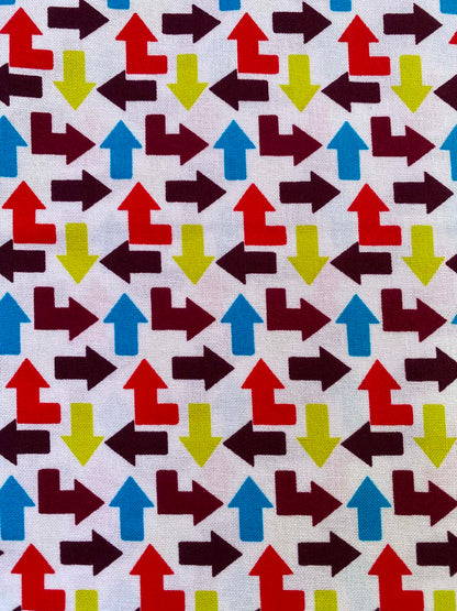 CLEARANCE - Colorful Arrow Print Cotton Fabric - 44" Wide