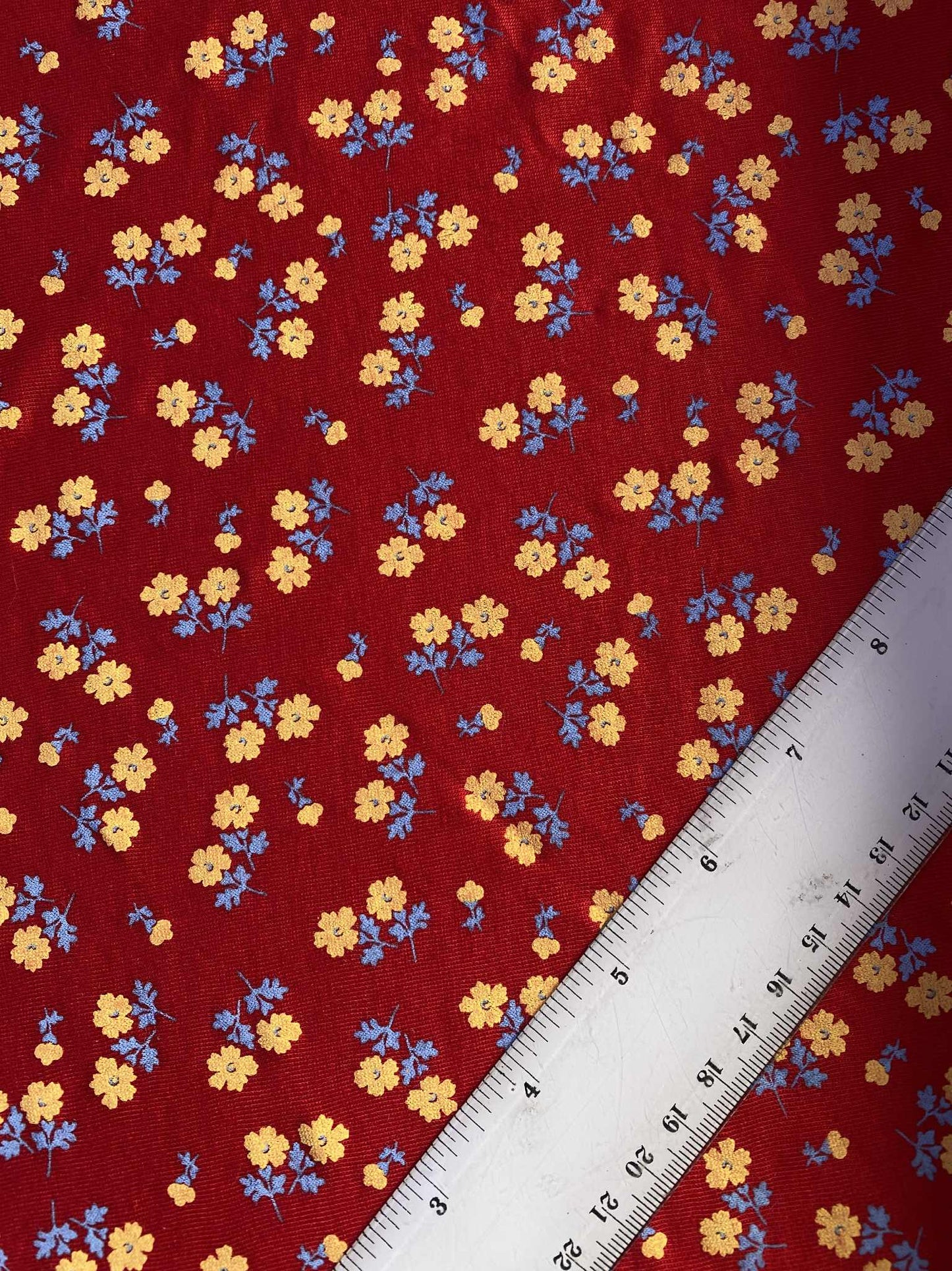 Viscose Lycra - Red/Yellow/Blue - 62"Wide - Sold By The Metre