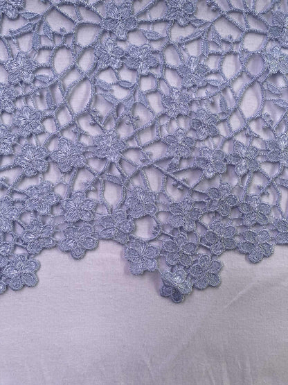 Guipure Lace - Cornflower Blue - 46"Wide - Sold By The Metre