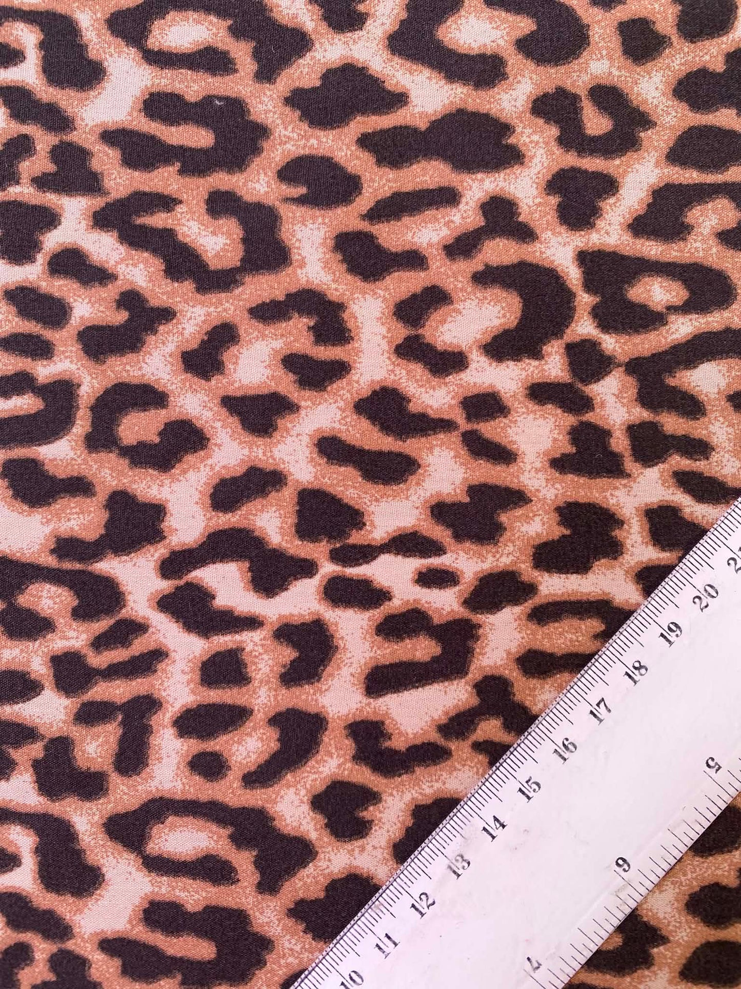 Leopard Print Cotton Fabric – Beige, Brown & Black – 60" Wide (£2.99/m)