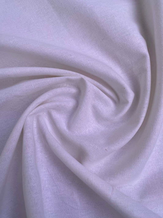 Ivory Cotton Linen Blend Fabric - 55" Wide - No Stretch - Natural Texture - £3.99/m