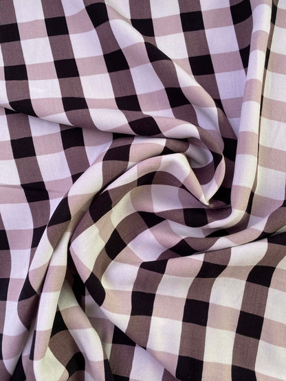 Black & White Gingham Check Cotton Fabric (Non-Stretch) – 60" Wide (£3.99/m)