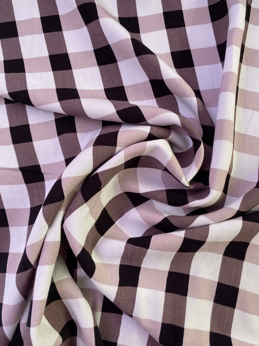 Black & White Gingham Check Cotton Fabric (Non-Stretch) – 60" Wide (£3.99/m)