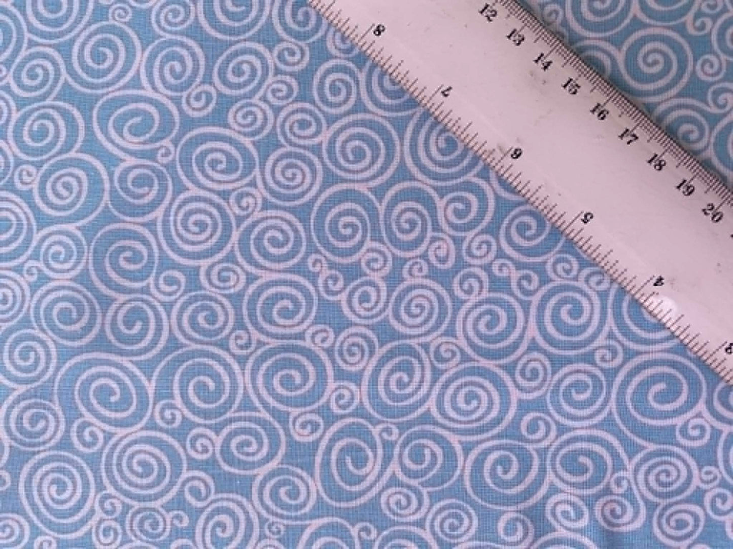 Blue and White Swirl Print 100% Cotton Fabric - 44/45" Wide - By The Metre