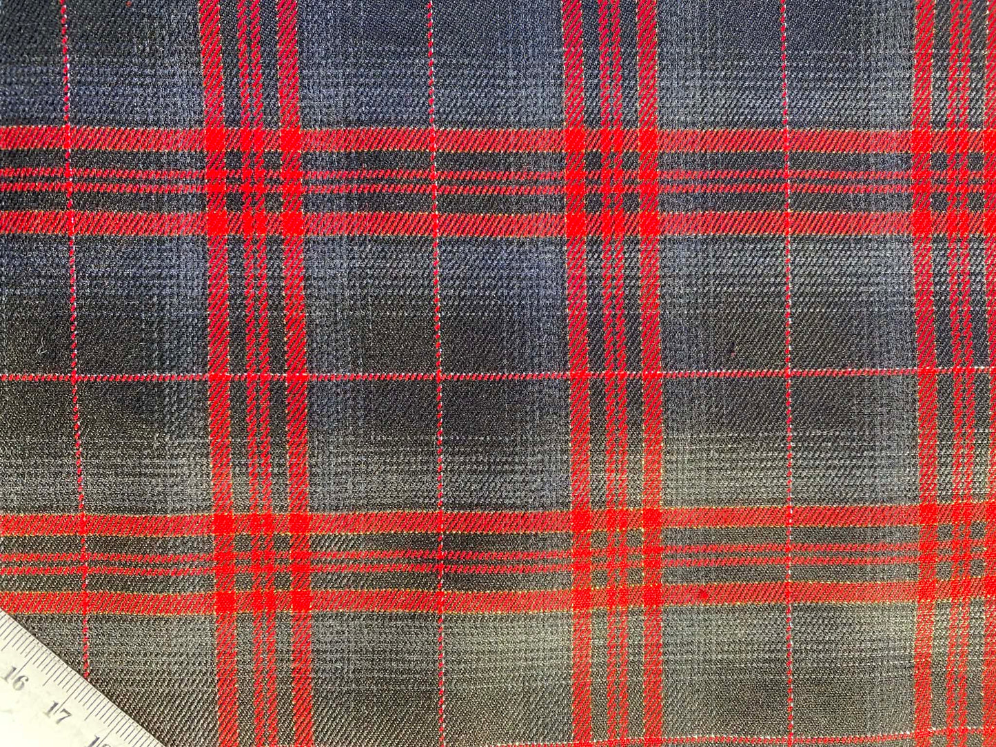 100% Cotton Tartan - Red/Black/Grey/Silver/Gold - 58"Wide - Sold By The Metre