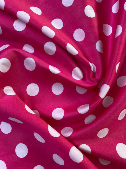 Cotton Spandex 97%/3%- Pink/White - 57"Wide - Sold By The Metre